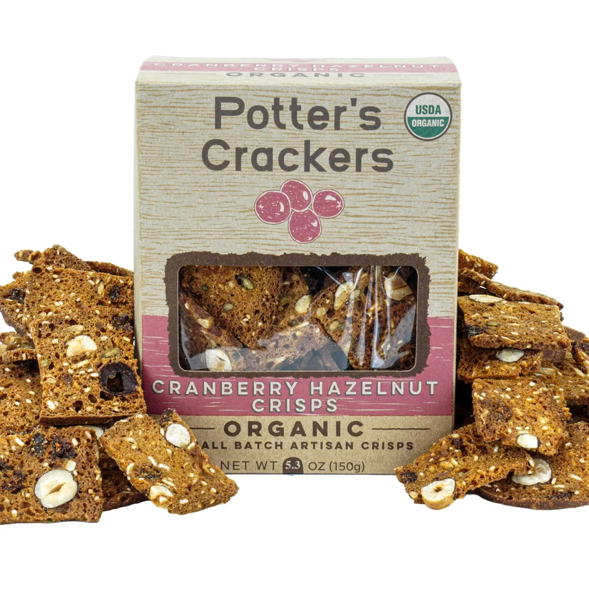 Potter's Crackers - Organic Cranberry Hazelnut Crisps