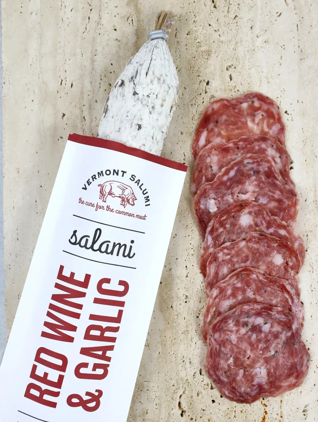Vermont Salumi - Red Wine & Garlic - Salami Chub - Image 2