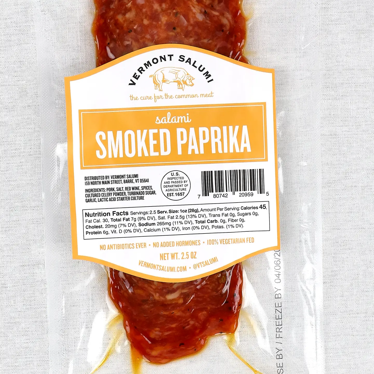 Vermont Salumi - Smoked Paprika Sliced Salami